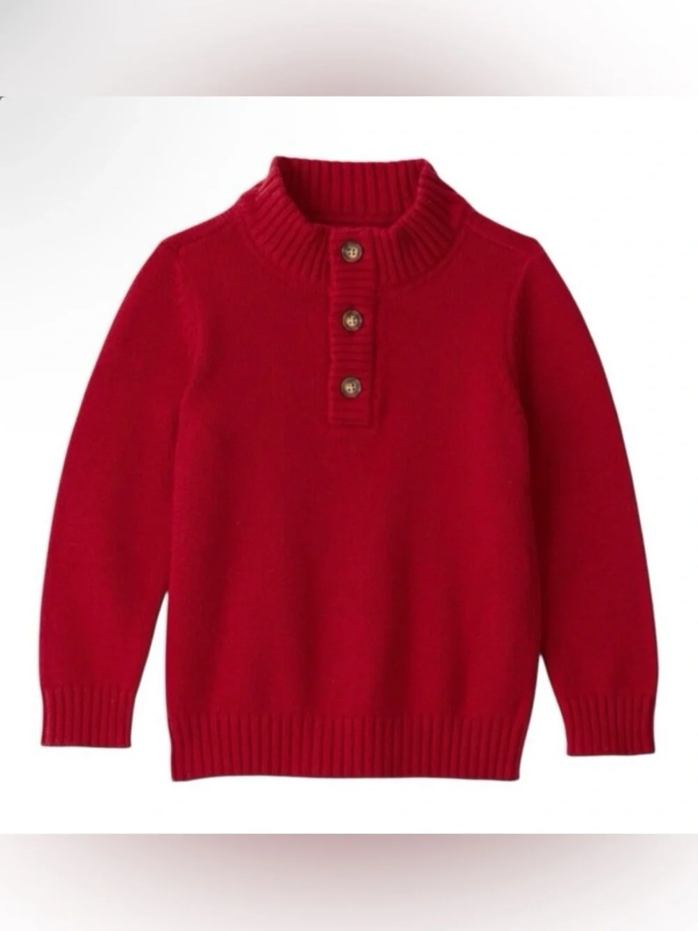 Carter’s Toddler Red Cotton Sweater Size 3T Buttons Crew Neck Holiday Winter